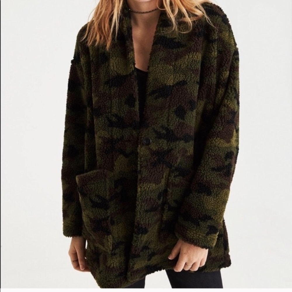 Sherpa Camo Fleece Coat